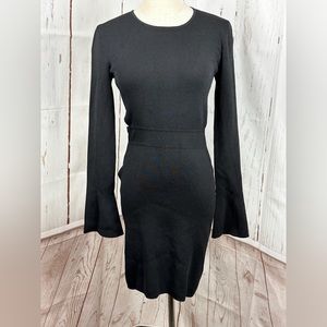 Zara Knit Black Women’s Cutout Dress With Bell Sleeves size M